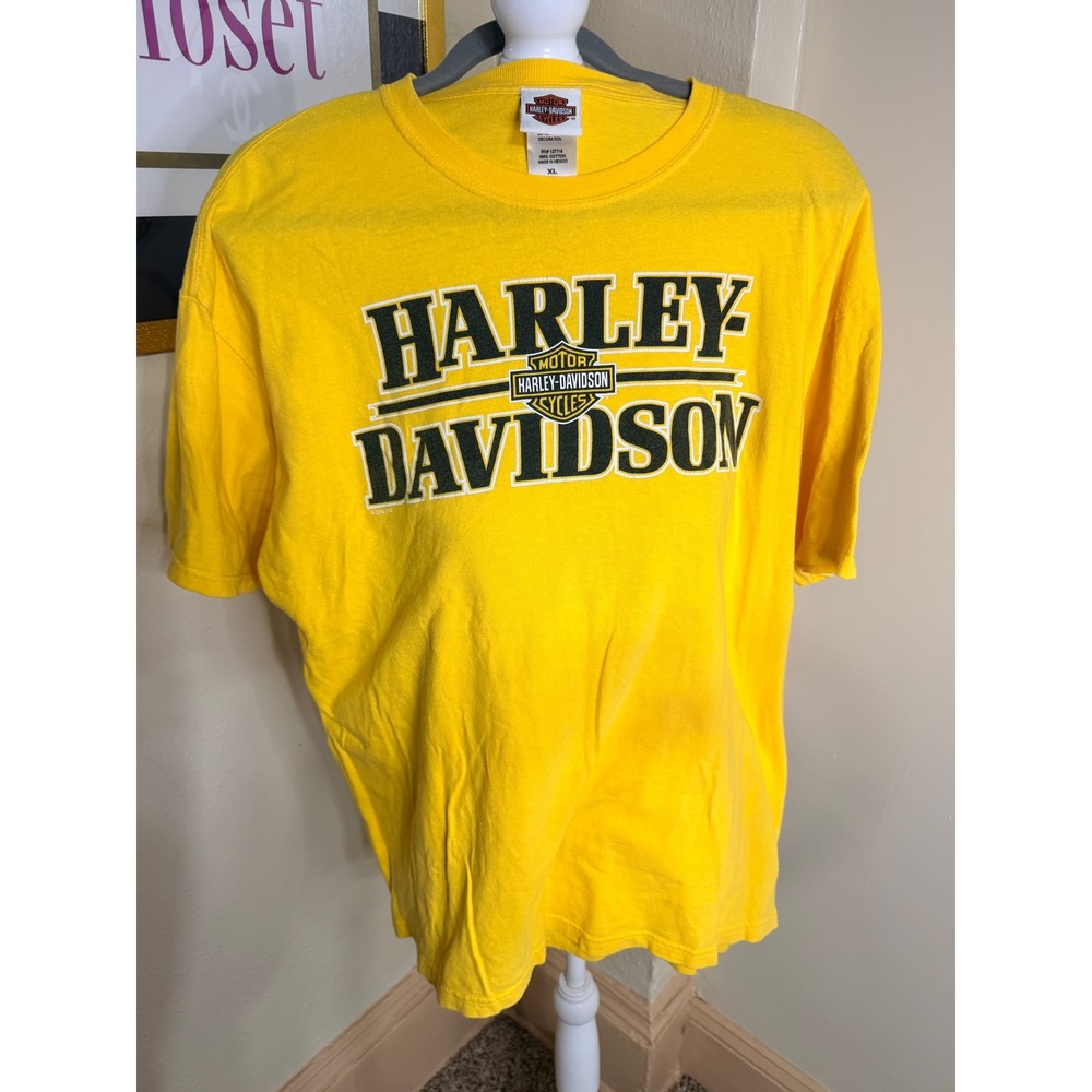 Harley Davidson Sport Center Duluth MN T-Shirt Yellow Mens XL Graphic Tee
